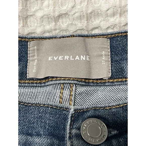 Everlane The High Waist Straight Jeans Women’s Size 27 Blue Ankle Stretch Denim - Picture 10 of 10